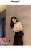 Zingj Summer New Round-Neck Color Love Knitted Blouse Women's Hollowed-Out Loose Lazy Wind Short-Sleeved T-Shirt As The