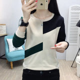 Long Sleeve White T Shirt Women Patchwork Vintage Loose Basic Tshirt Korean Style Streetwear T-shirt Autumn Winter