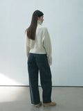 [Daihe] Winter New Leisure High Waist Nostalgic Cocoon Type Cotton And Velvet Washed Jeans Trousers Female H7794-Outfit
