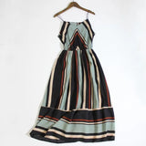 Women summer holiday dress striped long dresses summer beach
