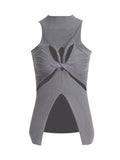 Hot Girl Hipster Wind 2025 New Standing Collar Sleeveless Personality Hollow Out Design Slim Irregular