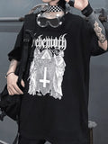 Men's Gothic Ancient Cross Graphic Tee- Outfit