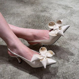 And Summer 2025 New JC Fairy Wind Hand Empty Pedal Sandals Bows And Flowers Pointed