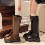 Red Boots Women But The New Autumn Thick And Retro Knight Boots Western High-Slip Boots