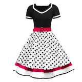 Vintage Floral Pleated Dresses 40s 50s 60s Ladies 3XL 4XL Women High Waist Pinup Elegant Rockabilly Dresses with