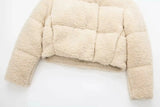 Fur Fleece Puffer Cropped Coat- Outfit