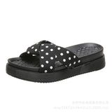 Zingj Summer New Round Polka Dot Slippers Women's Wear Korean Version Of Fashion Beach Shoes Female Net Red Ins Flat Sandals-Outfit