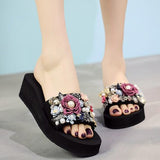 Slippers Casual Outside Women 2019 Fashion Female Ladies Flip Flops Footwear Beach Flat Shoes Low Heel 3cm SIZE