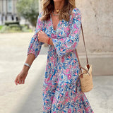 937 Spot Women's Wear Fall 2025 New Fashion V-Neck Long Sleeve Medium Long Bohemian