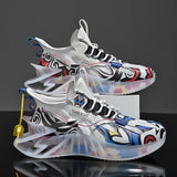 Sneakers New Arrival Men's Blade Running Shoes Graffiti Sports Shoes Outdoor Training White Jogging Shoes Trendy Men