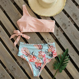 Bikinis Women 2023 New One Shoulder Swimwear High Waist Swimsuit Bandage Bathing Suits Beach Wear Biquini
