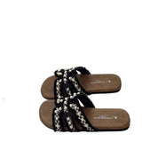 Sense Of Romantic Gentle Wind Pearl French Lazy Holiday Cool Slippers Women Summer Wearing A Word Slippers