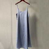 2021 Women Satin Dress Party Luxury Shiny Sundress Sexy Imitation Silk Fashion Ladies