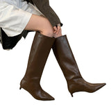 New 2025 New Pointed Thin White High Tube Knight Boots But Knee Sleeve Fashion