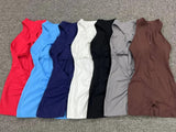 Hollow Backless Scrunch Butt Sport Jumpsuit Short Woman One Piece Gym Outfit Sleeveless Zipper Fitness Overalls Yoga