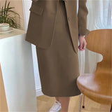 Fan Chic Suitcase Women's New Women's High Waist Half-Sclot Professional Commuting Two-Sleeves In The Spring And Autumn