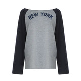 Zingj Style Patchwork Color Digital Print Long-Sleeved T-Shirt Loose Shoulder And Thin