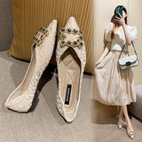 Shoes Women 2025 Spring And Autumn New Soft-Soled Tip Flat-Soled Single Shoes Net Red Shallow Evening Wind Gentle