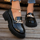 British Wind Black Leather Shoes Women 2025 Summer New Thick Soles Pedal French Lefu