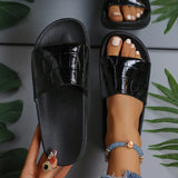 Pattern Thick Bottom Slippers Women Wearing Exposed Toe Beach Cool