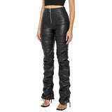 Fashion Tight Long Leather Trousers Personality