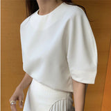 Korean Fashion Pleated Skirts Womens 2021 White Long Patchwork High Waist Midi Summer Skirt A Line High Fashion
