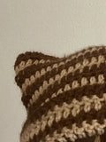 Hand Made Horn Detail Striped Knitted Hat- Outfit