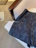Black Jacquard Suit Shorts Girls Summer 2024 New Short High-Waisted Socialite Casual
