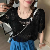 Zingj New European Goods Fashion Short Air Conditioning Shirt Jacket Summer Thin Hollow Hook Flower Sunscreen Sweater Women's Fashion-Outfit