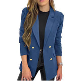 Zingj New Small Suit Coat Women's Solid Color Casual Long Sleeve Lapel Button Autumn
