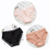 3pcs Sexy Lace Panties Women's Cotton Underwear Seamless Cute Bow Briefs Soft Comfort Lingerie Female Sexy