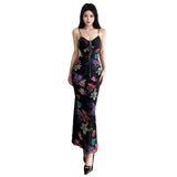 2025 New Women's Dress French Sexy Holiday Style Print Slings With Back To The Waist