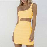 Off Shoulder Sexy Bodycon Bandage Dress Women Sexy Strapless Long Sleeve Hollow Out Party Dresses Vestidos Summer
