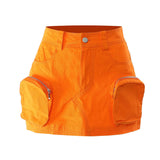 New Locomotive Three-Dimensional Pocket Personality Skirt Short Skirt 5 Color Optional