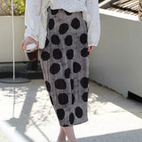 Fold Design Black Wave Half-Dress Skirt Thin Temperament Slackness Half Skirt