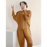 Folded Straight Hair Folded Women's Fashion Autumn Suit Folded Light Luxury Temperament Fashion