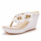 Size Flower Slope Sandals Beach Flip-Flops Flower Women Sandals