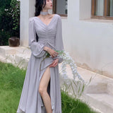 Autumn New French Styel Women Elegent Party White Midi Dress Female Fashion Party Birthday Prom A Line Clothes