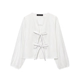 Women's Clothing 2025 New Fashion Temperament With Bow Shirt