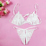 Lingerie Solid Lady Women Underwear Tracksuit Corset Lace Bra Set Crotch Thongs G-string Bikini Underwear Lingerie