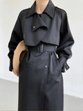 Fashion Women's Trench Coat New Laple Belt Patchwork Double Breasted Thin Khaki Windbreaker Female Tide Autumn 2023