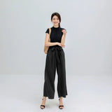 Casual Pants Women Summer Ankle-Length Wide Leg Loose Trousers Straight Fashion Female Clothing Classic Pants For