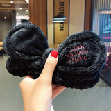 Face Hair Holder Hairbands Soft Warm Coral Fleece Bow Animal Ears Headband For Women Girls Turban Fashion Hair