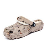 Slippers Men's Winter 2025 New Home Thick Bottom Plus Velvet Warm Cotton Shoes EVA Stinging Feel Cotton