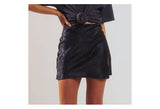 Satin Split Mini Skirt-Outfit