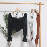 Spice Girls Shoulder-Mounted Neck With Long-Sleeved Chindal Wooden Ear-Deared Shirt Short With Chest Cushion Top