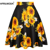 Autumn Pleated Skirts 2021 Womans Saias Midi Faldas 50s 1950s Vintage Women Big Swing Housewife Rockabilly Party