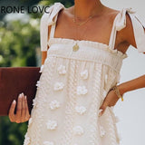 Women Spaghetti Strap Swiss Dot Frill Hem Ruched Tied Strap Dress Casual Dress Elegant Fashion Chic