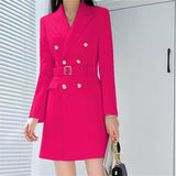 Korean Version Of The Suit Jacket Women's Long Spring And Autumn Wind Coat Women's New Double Row Buckle Long Suit Suit
