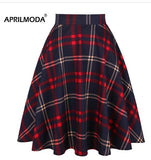 Women's A Line Black Swing Midi Skirt Runway Vintage Sundress Pinup 50s 60s Cotton High Waist School Daily Rockabilly